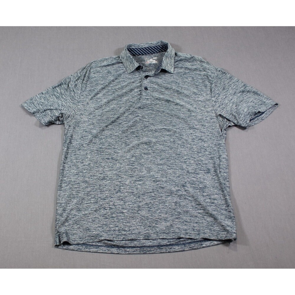 Under Armour Shirt Men Large L Blue Heather Space Dye Loose Playoff Golf Polo